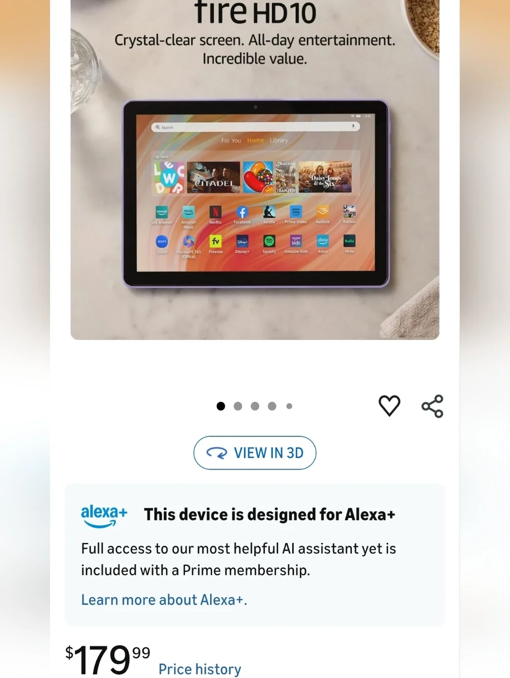 Amazon Fire HD 10 Tablet With Case